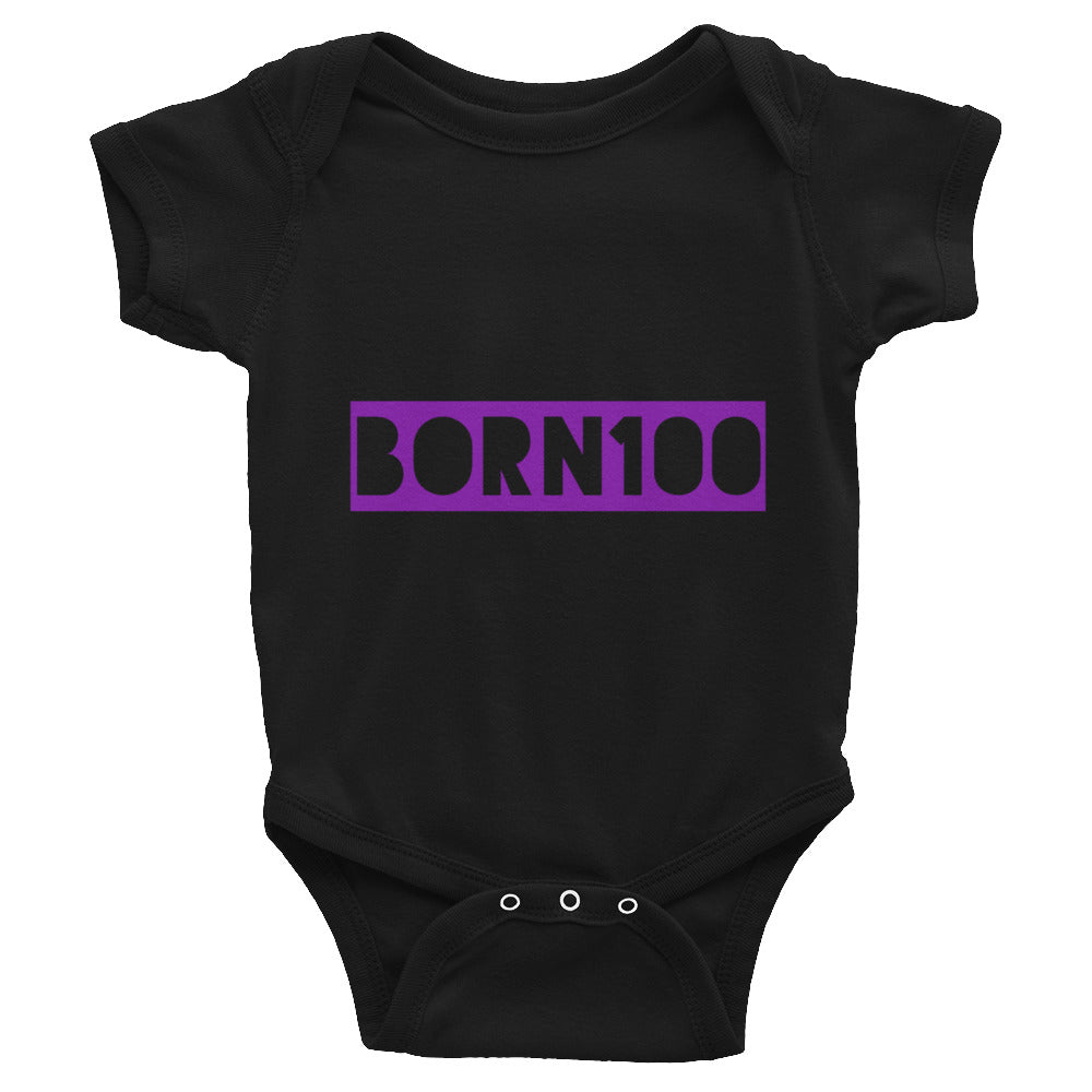 Born 100 stripe Infant Bodysuit