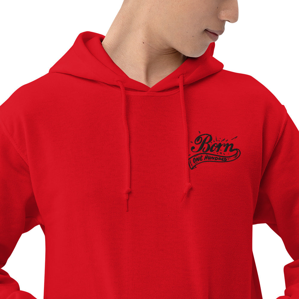 Born 100 Swoop Unisex Hoodie (Embroidered)