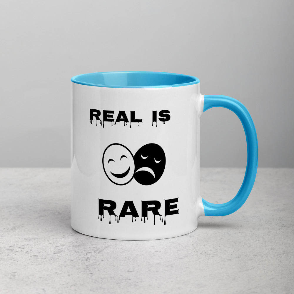 Real is Rare Mug with Color Inside (Black)