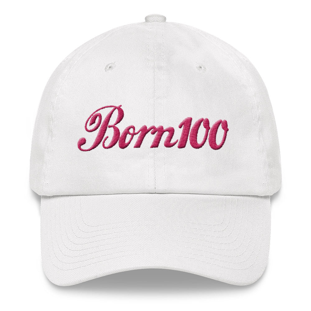 Born 100 Dad hat (Pink)